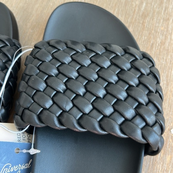 Universal Thread Black Poly Woven Slip On Slides Sandals Women's Size 6.5 New - Picture 5 of 11